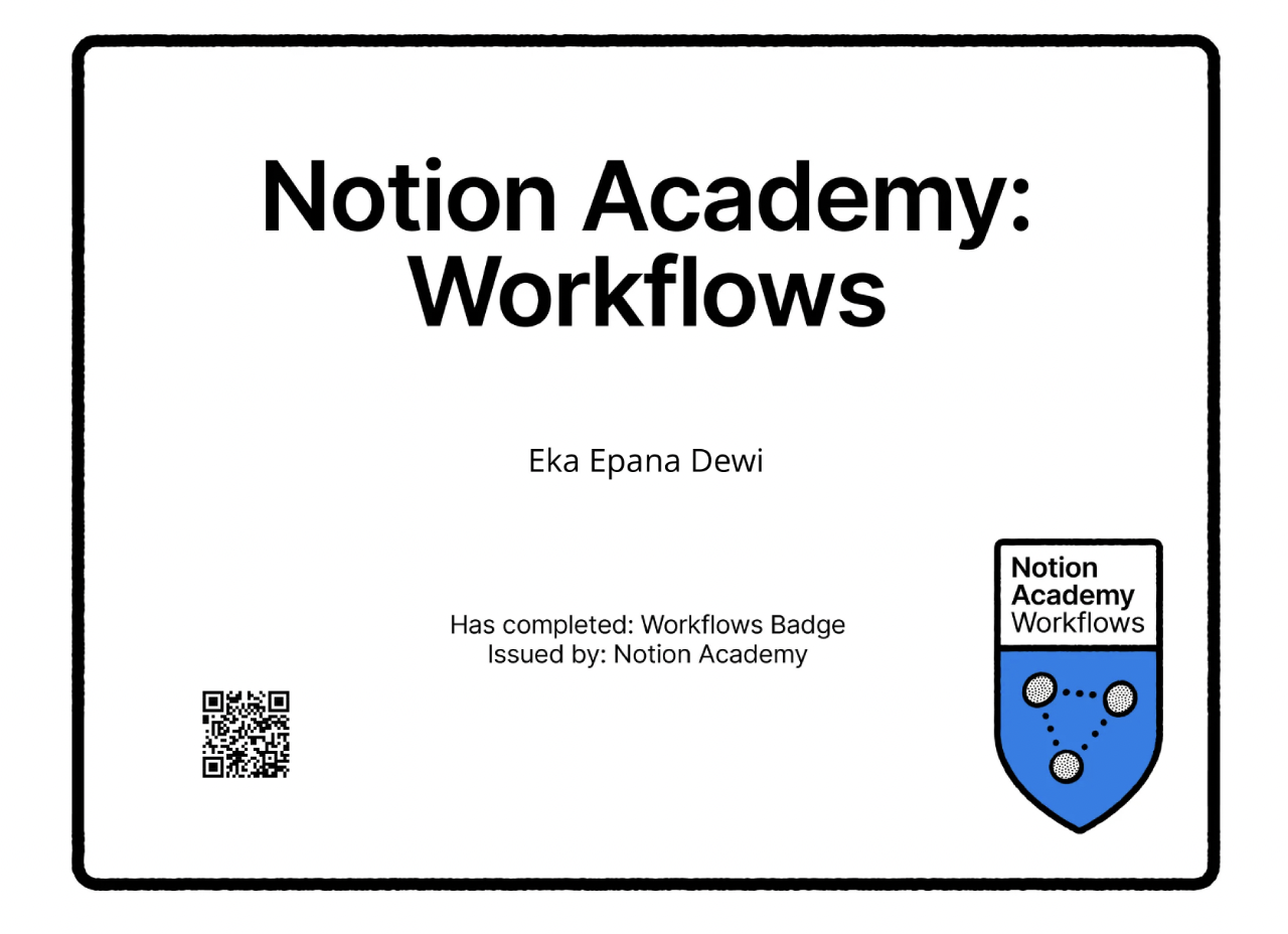 Notion Academy: Workflows badge